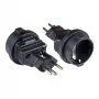 Netzadapter Swiss Netz-Stecker (SEV1011, gerade) auf Schutzkontakt-Steckdose Typ F, SEV, schwarz, Good Connections® (PA-6002S)
