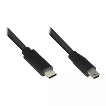 Verbindungskabel USB 2.0, USB-C(TM) Stecker auf Mini-B-5-Pin-Stecker, Schwarz, 3m, Good Connections (3310-CM030)