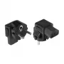 Netzadapter Schutzkontaktstecker Typ E+F (CEE 7/7) an IEC Gerätebuchse C13, gewinkelt, schwarz (PA-0133S)