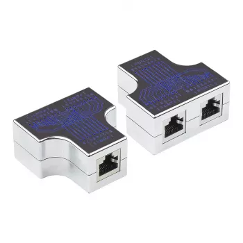 Modular T-Adapter, 1x RJ45-Socket an 2x RJ45-Socket, Belegung 1:1, Good Connections (GC-N0153)