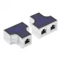 Modular T-Adapter, 1x RJ45-Socket an 2x RJ45-Socket, Belegung 1:1, Good Connections (GC-N0153)