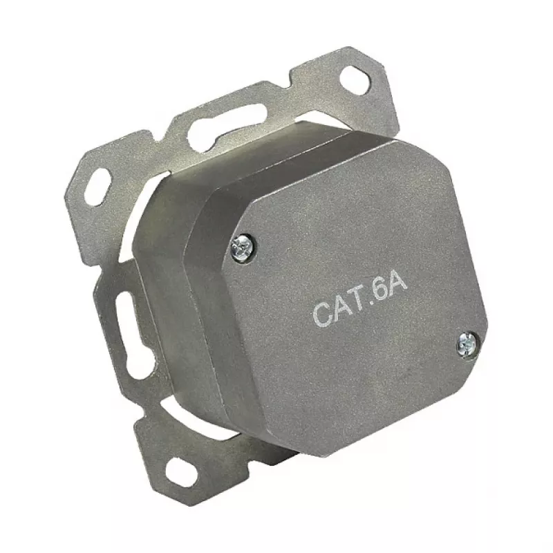 Netzwerkdose Cat. 6A, 2xRJ45, geschirmt, vertikale Kabelzuführung, ohne Zentralstück/-Abdeckrahmen, Good Connections (GC-N0051)