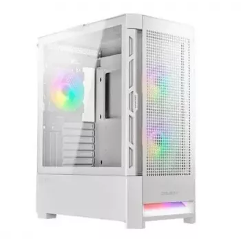 PC-Gehäuse Cougar COUGAR Airface RGB Midi Tower Weiß — 230×386×491 mm, unterstützt 3×120/140 mm vorne, 1×120 mm hinten, 2,5/3,5-Zoll-Laufwerke