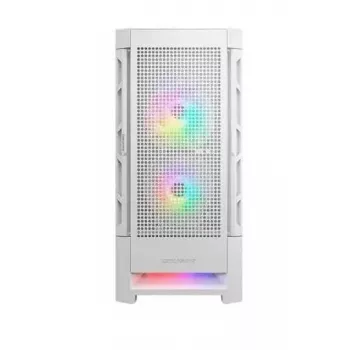 PC-Gehäuse Cougar COUGAR Airface RGB Midi Tower Weiß — 230×386×491 mm, unterstützt 3×120/140 mm vorne, 1×120 mm hinten, 2,5/3,5-Zoll-Laufwerke