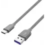 USB 3.2 Gen 1 Kabel, USB-A-Stecker > USB-C-Stecker (Grau, 2 Meter, ummantelt)