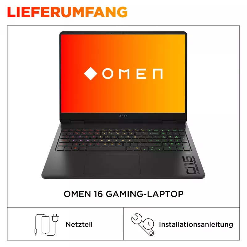 HP OMEN 16-am0170ng Gaming Laptop – 16 WUXGA 144Hz, Core i7-14650HX, RTX 5060, 16GB RAM, DE-Layout, Windows 11 (BZ8K5EA#ABD)