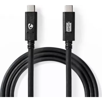 Nedis USB-Kabel | USB 3.2 Gen 2 | USB-C™-Stecker | USB-C™-Stecker - 100 W | 4K@60Hz | 10 Gbit/s | vernickelt | 1,00 m | Rund | PVC | Schwarz | Box