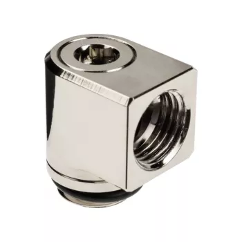 EK Water Blocks EK-Torque Micro Adapter 90 Grad G1/4 Zoll AG auf G1/4 Zoll IG - Drehbar, Nickel