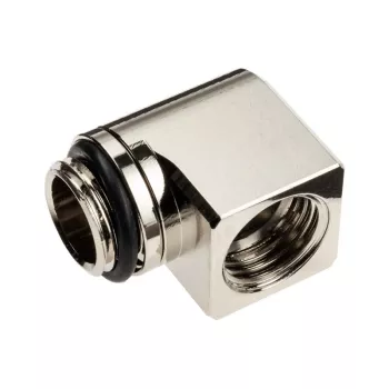 EK Water Blocks EK-Torque Micro Adapter 90 Grad G1/4 Zoll AG auf G1/4 Zoll IG - Drehbar, Nickel