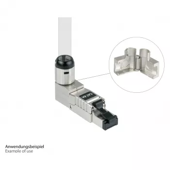 RJ45-Stecker Kat. 6A, werkzeuglos / feldkonfektionierbar, STP geschirmt, Metall, 5 Richtungen, Good (GC-N0165)