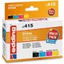 edding Druckerpatronen EDD-415 schwarz, Cyan, Magenta, gelb kompatibel mit EPSON T1295L, Set