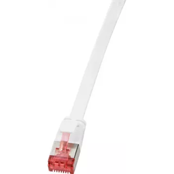 Logilink SlimLine - Patchkabel - RJ-45 (S) auf RJ-45 (S) - 5 m - U/FTP, PiMF - CAT 6 - vergossen, rastnasenschutz, flach - Weiß (CF2071S)