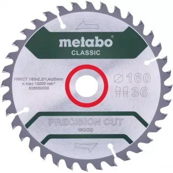Kreissägeblatt Metabo 628659000 16 cm Bohrung 2 cm 1 Stück
