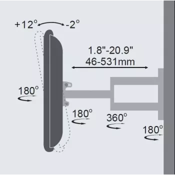TV-Halterung Vivolink VLMW2355A 55 Zoll Schwarz
