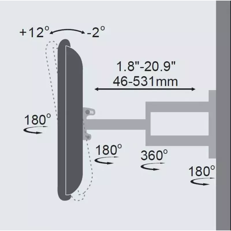 TV-Halterung Vivolink VLMW2355A 55 Zoll Schwarz