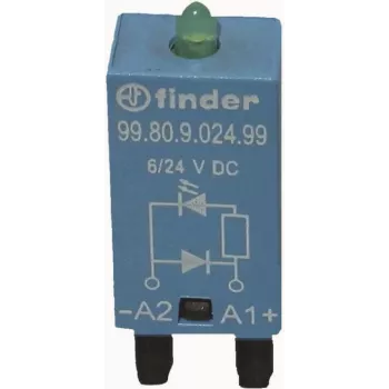 FINDER LED-Anzeige mit Freilaufdiode an Klemme A1, LED Grün 99.80.9.024.99 (9980902499)