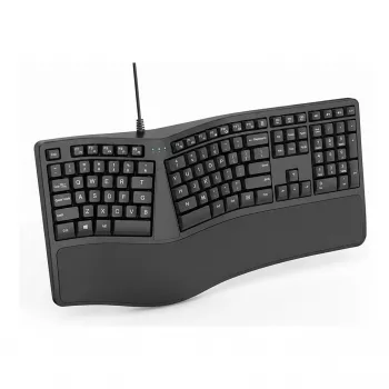Kabellose ergonomische Kompakt-Tastatur TRUST KEYRA ERGO MULTI DE — kabellos, kompaktes Layout, deutsches Tastenlayout