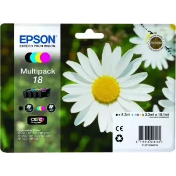 Tintenpatronen-Multipack Epson Daisy Multipack 4‑farbig 18 Claria Home Ink — Standard Yield, 4 Farben