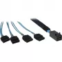 Kabel INTER-TECH SFF-8643 auf 4x SATA/SAS 0,7 m 12 Gbit/s blau