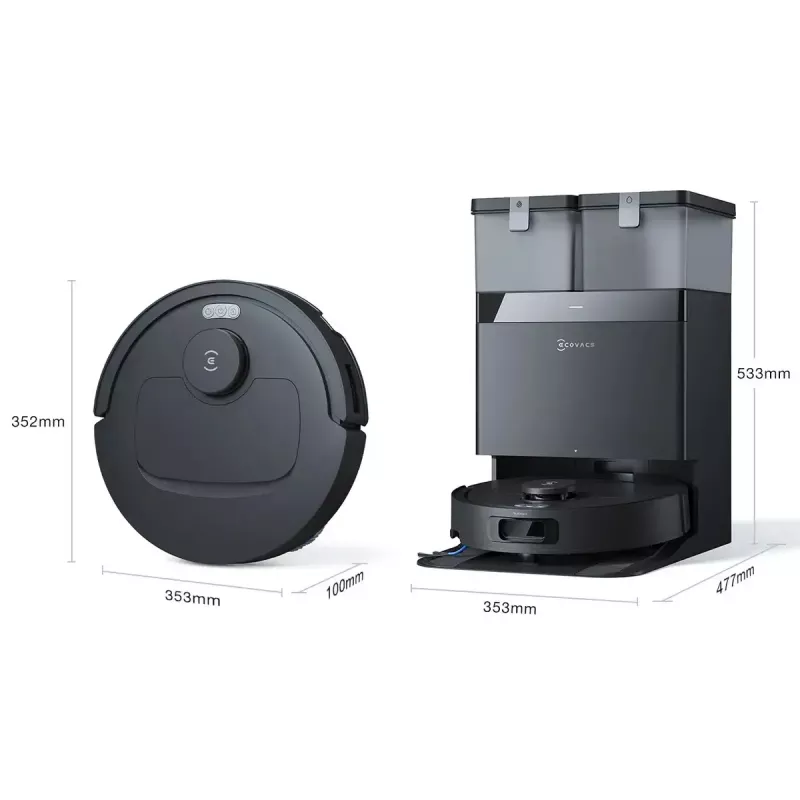 Saugroboter Ecovacs Deebot T30C Gen 2 mit 0,26 L Staubbehälter, Li‑Ion 12V Akku, 180 min Laufzeit, Schwarz