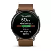 Smartwatch GARMIN Venu 4 45 mm (1,4 Zoll) AMOLED 454×454 px, Wi‑Fi, GPS, 8 GB, schwarzes Gehäuse, braunes Lederarmband