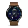 Smartwatch GARMIN Venu 4 45 mm (1,4 Zoll) AMOLED 454×454 px, Wi‑Fi, GPS, 8 GB, schwarzes Gehäuse, braunes Lederarmband