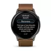 Smartwatch GARMIN Venu 4 45 mm (1,4 Zoll) AMOLED 454×454 px, Wi‑Fi, GPS, 8 GB, schwarzes Gehäuse, braunes Lederarmband