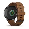 Smartwatch GARMIN Venu 4 45 mm (1,4 Zoll) AMOLED 454×454 px, Wi‑Fi, GPS, 8 GB, schwarzes Gehäuse, braunes Lederarmband
