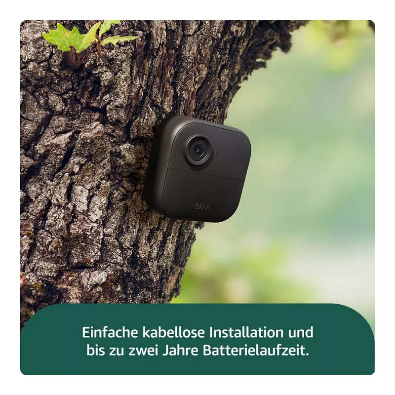 AMAZON (RING) Blink Outdoor 4 - Netzwerk-Überwachungskamera - Außenbereich, Innenbereich - wetterfest - Farbe (Tag/Nacht) - 1080p - Audio - kabellos - Wi-Fi (B0B1N5RL1Q)
