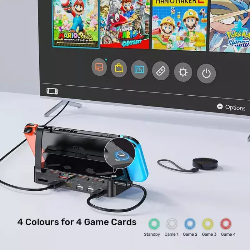 Handheld-Gaming-Konsole Dockstation Unitek G1002F01 — USB-Docking-Anschluss, schwarz