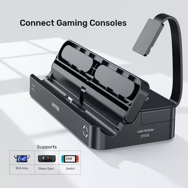 Handheld-Gaming-Konsole Dockstation Unitek G1002F01 — USB-Docking-Anschluss, schwarz