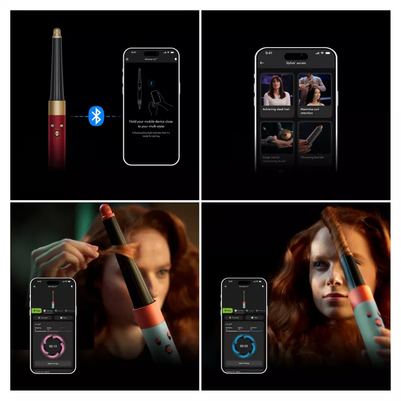 Airwrap i.d. Straight + Wavy Limited Edition, Multistyler Rot/Gold, Bluetooth
