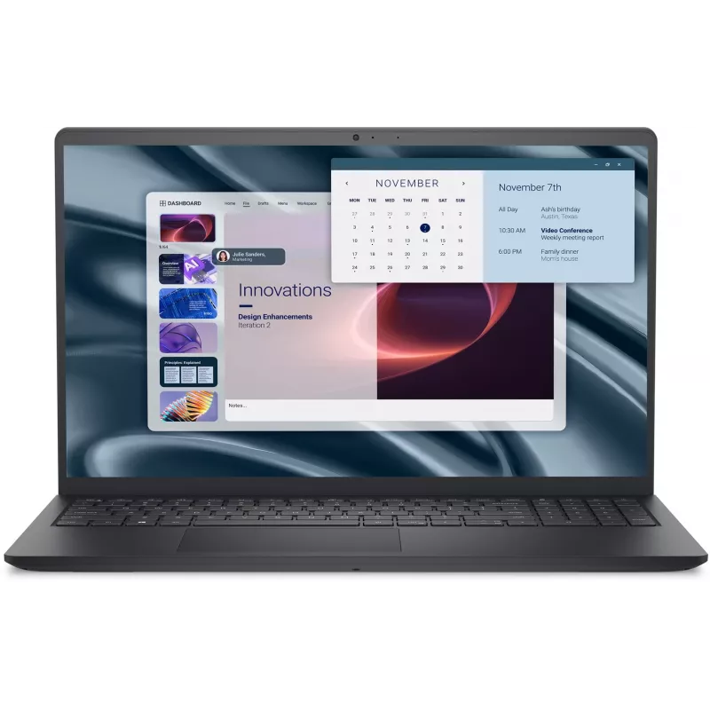 Laptop Dell PV15255 — 15,6 Zoll Full HD, AMD Ryzen 3 7320U 2,4 GHz, 8 GB LPDDR5, 512 GB SSD, Windows 11 Pro, Schwarz