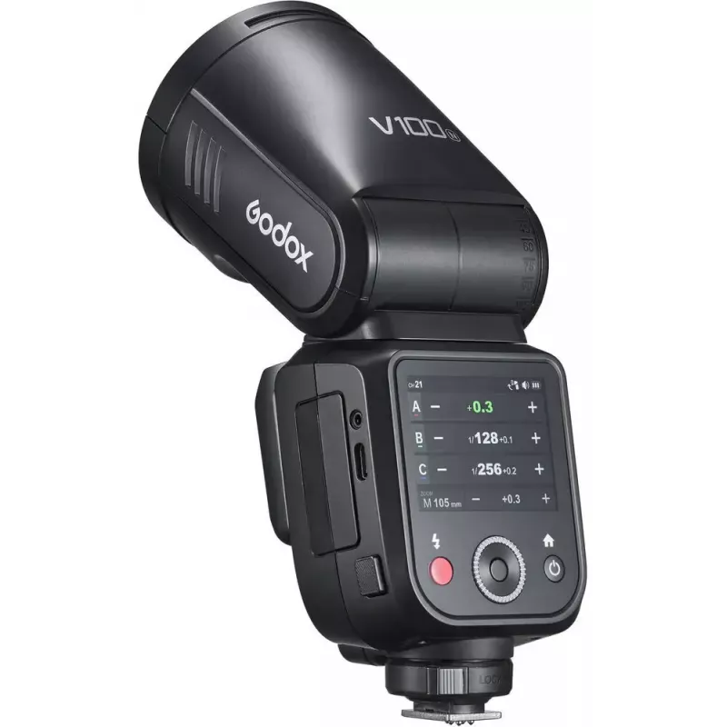 Blitz Godox V100‑N für Nikon — Tragbarer TTL-Li‑ion-Aufsteckblitz