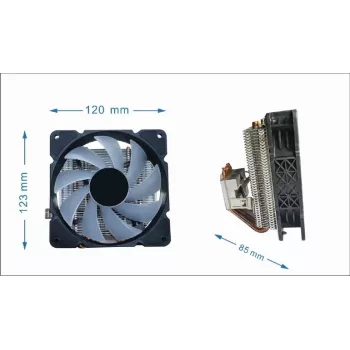 Luftkühler Gembird CPU-HURACAN-ARGB-X140 12 cm Schwarz Weiß 800-1600 U/min
