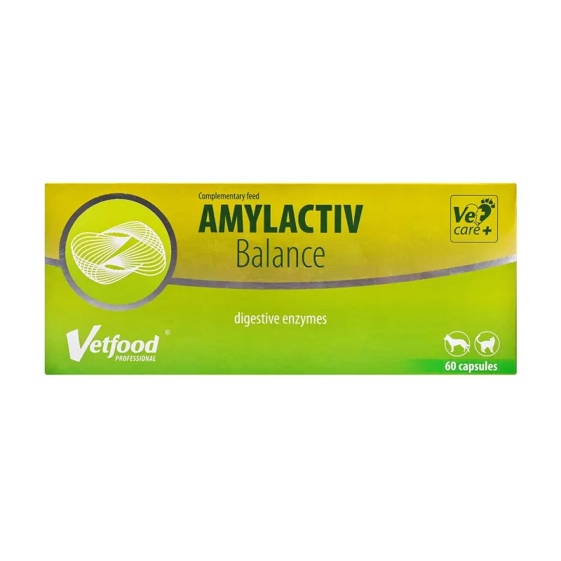 Vetfood Amylactiv Balance Verdauungsförderung für Hunde und Katzen 60 Kapseln