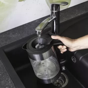 Wasserkocher ProfiCook PC-WKS 1322 G — 1,7 L, 2200 W, Glas & Edelstahl, kabellos