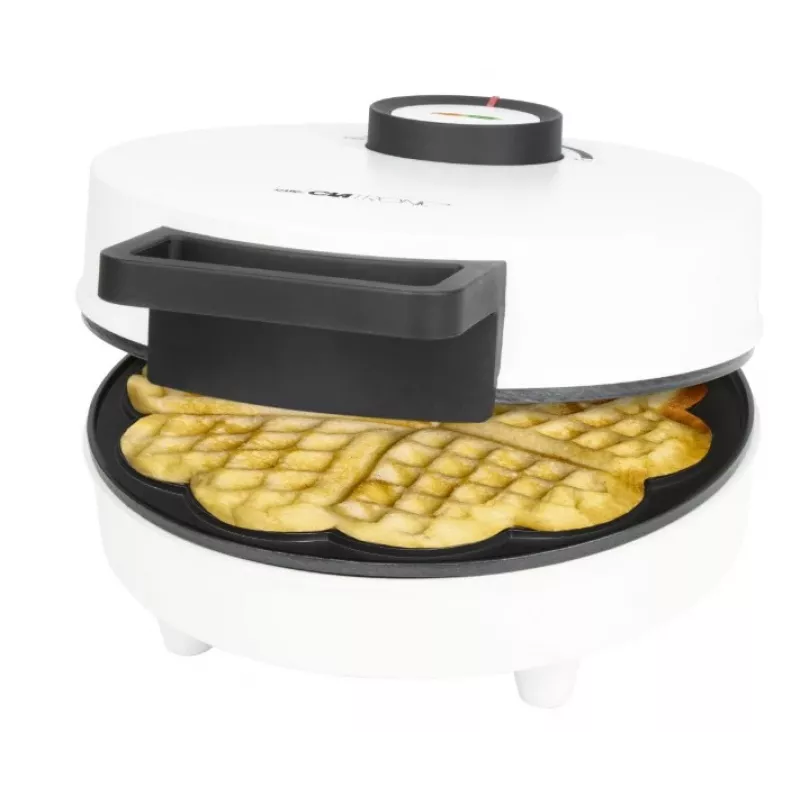 Waffle maker Clatronic WA 3832 — 1 round waffle, 1200 W, 20 cm plates, Schwarz/white