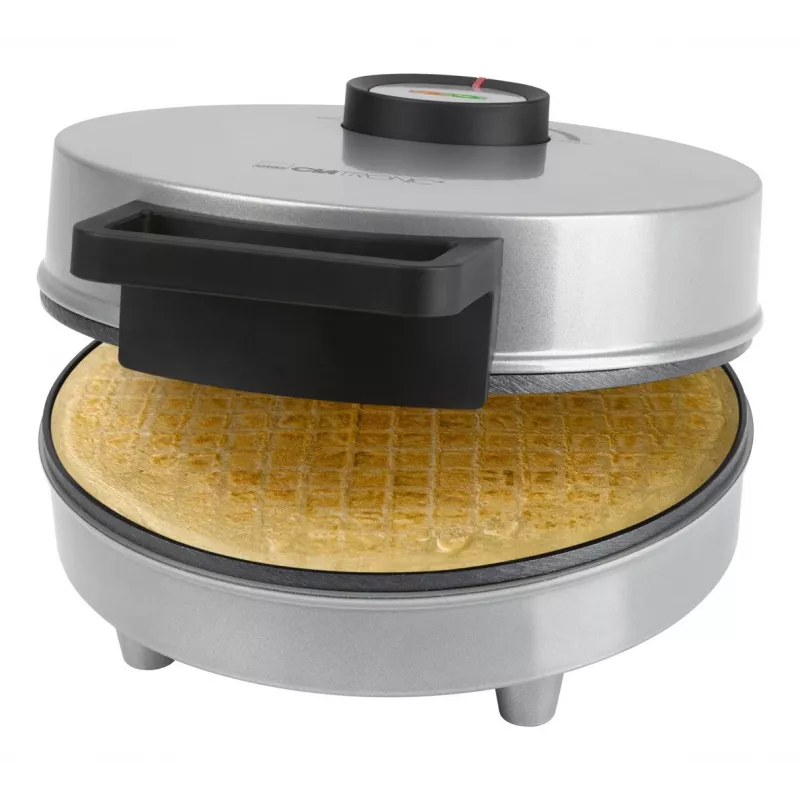 Waffeleisen CLATRONIC HA 3833 — 1 runde Waffel, 1200 W, Platten 20×20 cm, schwarz/silber