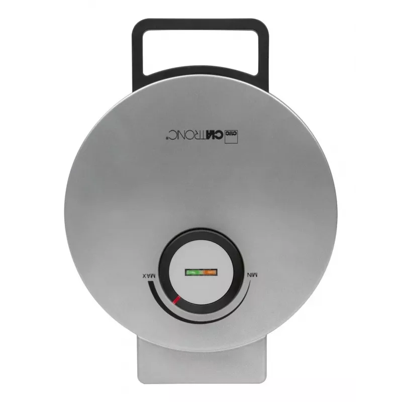 Waffeleisen CLATRONIC HA 3833 — 1 runde Waffel, 1200 W, Platten 20×20 cm, schwarz/silber