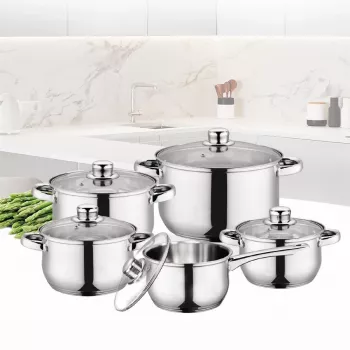 Kochset Maestro MR-2020-10 — 10-teiliges Topf- und Pfannenset