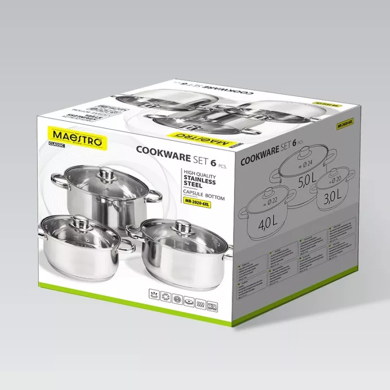 Kochtopfset Maestro MR-2020-6XL — 6-teiliges Topfset
