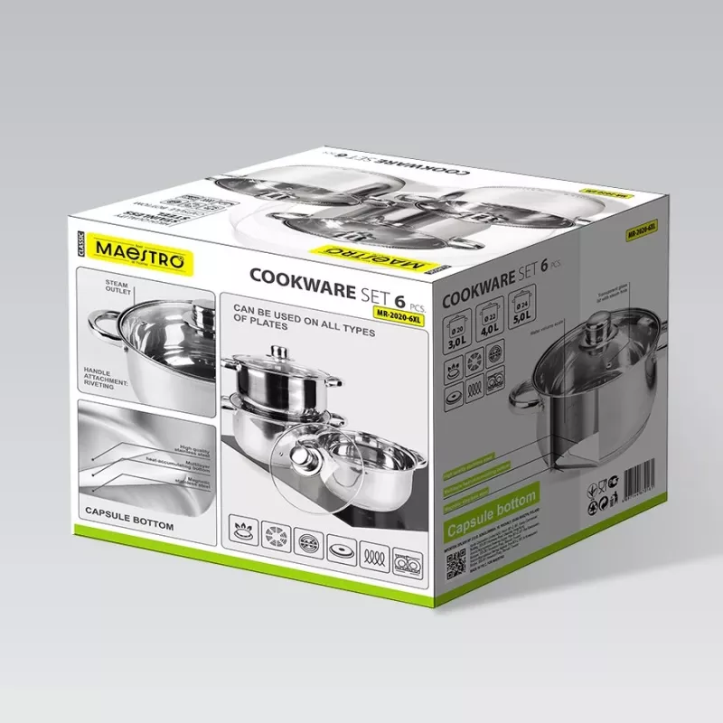Kochtopfset Maestro MR-2020-6XL — 6-teiliges Topfset