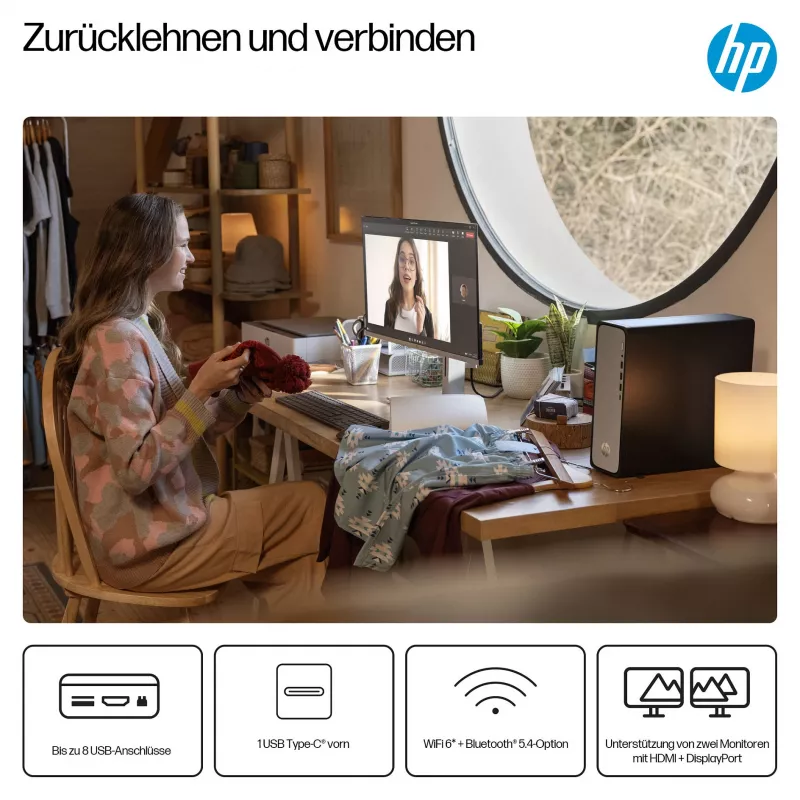 HP OmniDesk S03-0032ng - Schlanker Desktop - Core i3 i3-14100 - Komplettsystem - Core i3