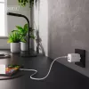Wandladegerät DIGITUS USB GaN 45W — 1× USB-C, 1× USB-A, Eingang 100–240V, Weiß