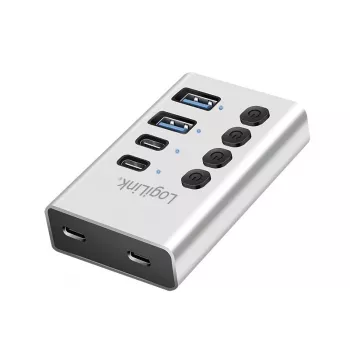 Hub USB 3.2 Gen 1, 4 Ports, USB-A/C, Ein-/Ausschalter