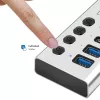 Hub USB 3.2 Gen 1, 4 Ports, USB-A/C, Ein-/Ausschalter