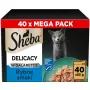 Nassfutter für Katzen Sheba Delicacy Fischgeschmack in Gelee, 40×85 g Dosen, ausgewachsene Katzen, 11% Protein, 78% Feuchtigkeit