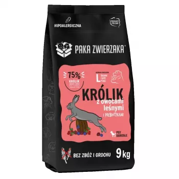 PAKA ZWIERZAKA Kaninchen mit Waldfrüchten Large 9 kg Trockenfutter für Hunde