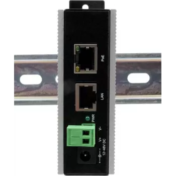 Ethernet PoE Gigabit Injektor Exsys EX-6007POE-WT — 1×Gigabit RJ45, PoE, 12–24V Anschlussklemme